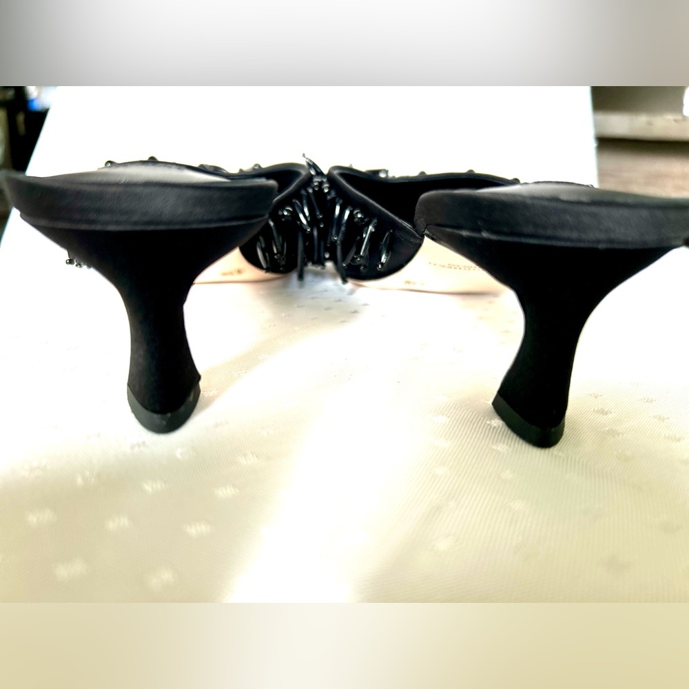 Stylish Black Embellished Mules with heels, Melani x Damrich - Picture 5 of 16